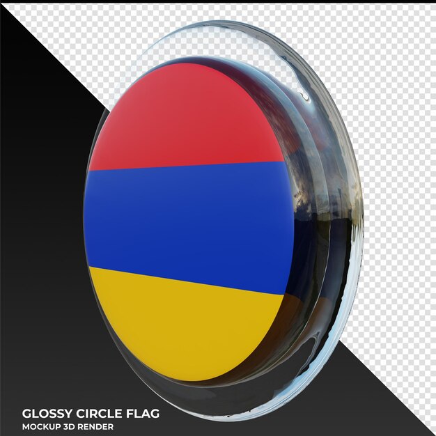 Armenia0002 Realistic 3d textured glossy circle flag