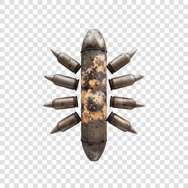 PSD army military explosive realistic isolated on transparent background