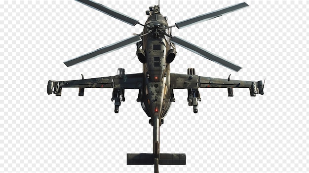 PSD army military helicopter realistic isolated on transparent background