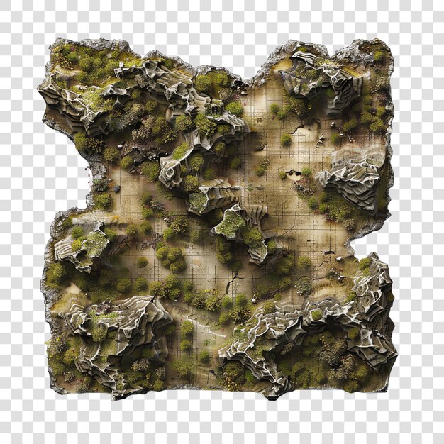 PSD army military map realistic isolated on transparent background