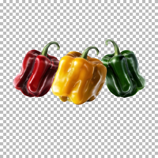 PSD arrange the colorful peppers and tomatoes on