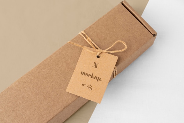 Arrangement with craft box tag mock-up