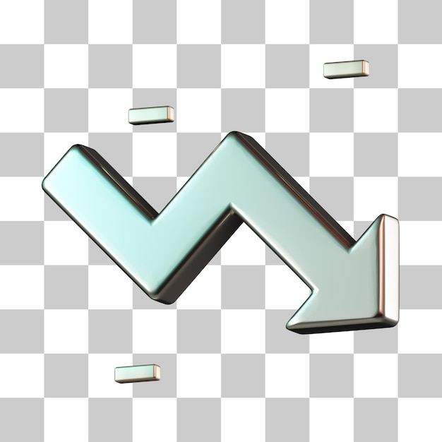 Arrow Chart Down 3D Icon