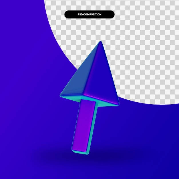 Arrow cursor 3d render illustration isolated