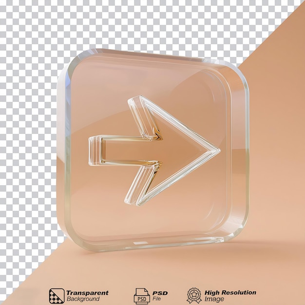 Arrow Next Glass Symbol isolated on transparent background