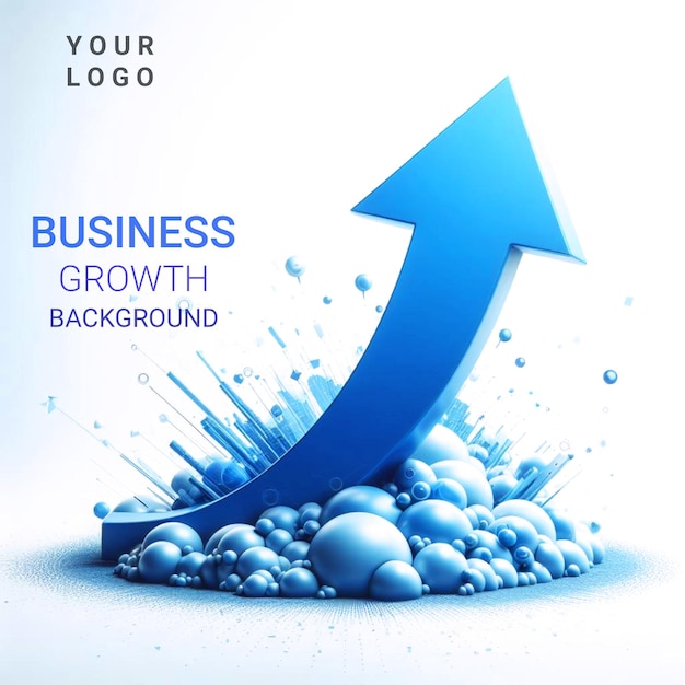 PSD an arrow rises concept for business growth background