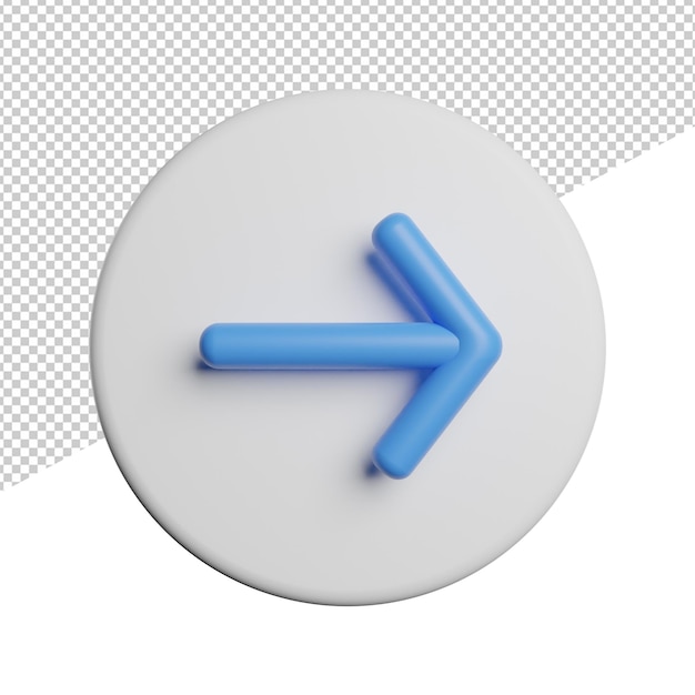 Arrows Right Pointer front view 3d icon rendering illustration on transparent background