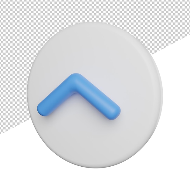 Arrows Up Pointer side view 3d icon rendering illustration on transparent background