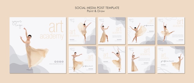 PSD art academy social media post template