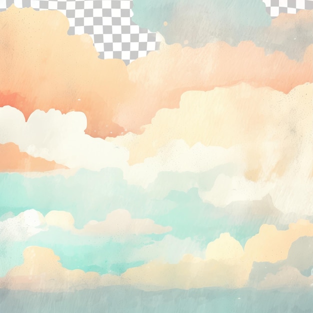 PSD art capturing the ethereal beauty of a cloudy sky against a transparent background