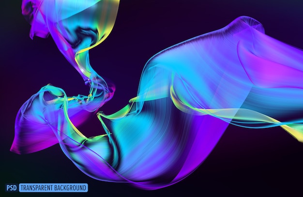 PSD art colorful wave curves abstract flow background 3d render