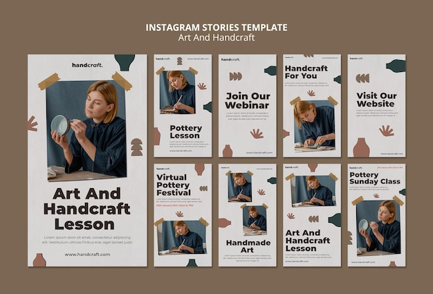 PSD art and handcraft instagram stories