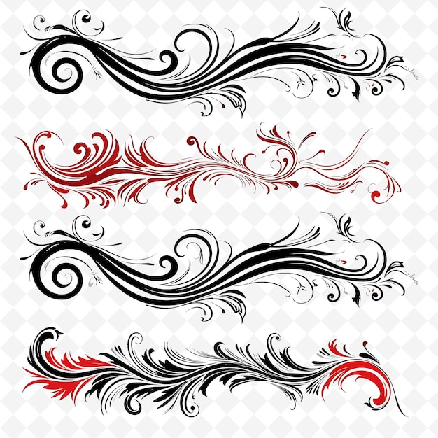 Art Nouveau Borderlines Design With Flowing and Organic Deco PNG Unique Stylized Motifs Designs