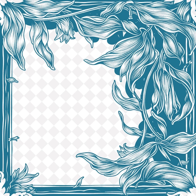 PSD art nouveau frame border with organic and flowing lines arra creative png abstract designs