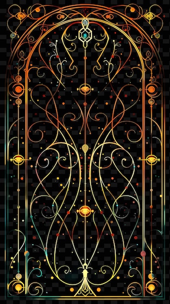 Art Nouveau Inspired Trellises Pixel Art With Flowing Lines Creative Texture Y2K Neon Item Designs