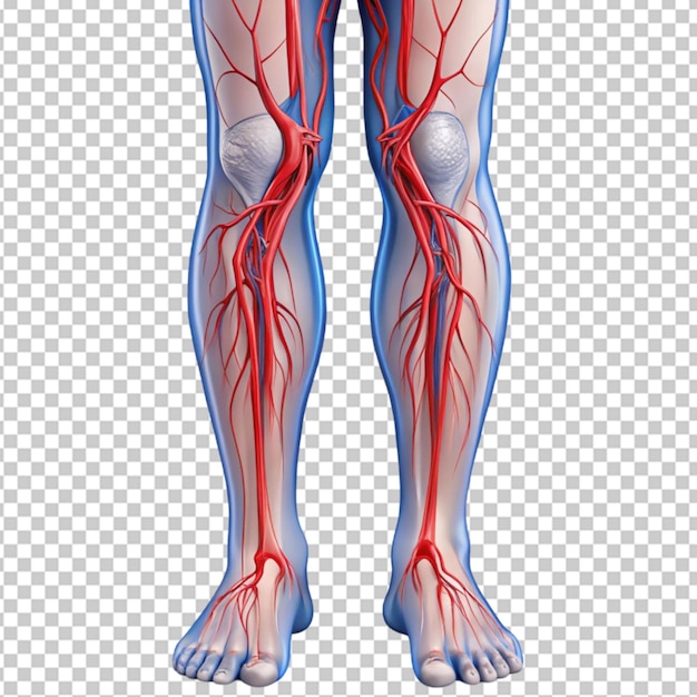 arterial embolism or embolus located on transparent background