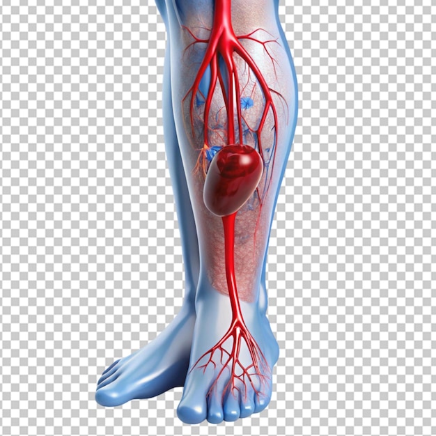 arterial embolism or embolus located on transparent background