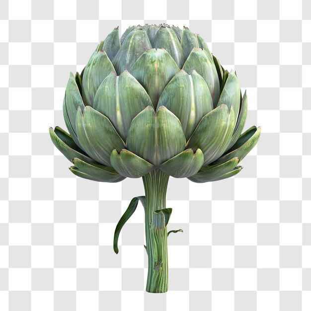 PSD artichoke on white background render ultra realistic