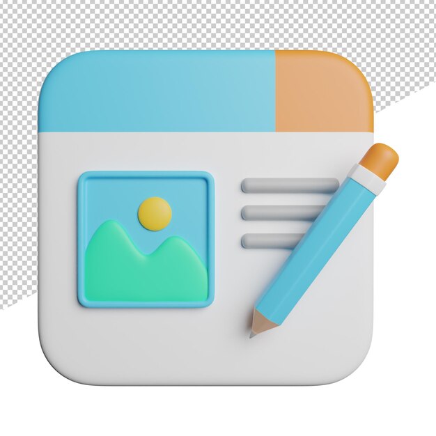 Article Blog Writing A square app icon with a pencil and a blue pencil on it