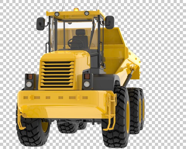 Articulated dump truck on transparent background 3d rendering illustration