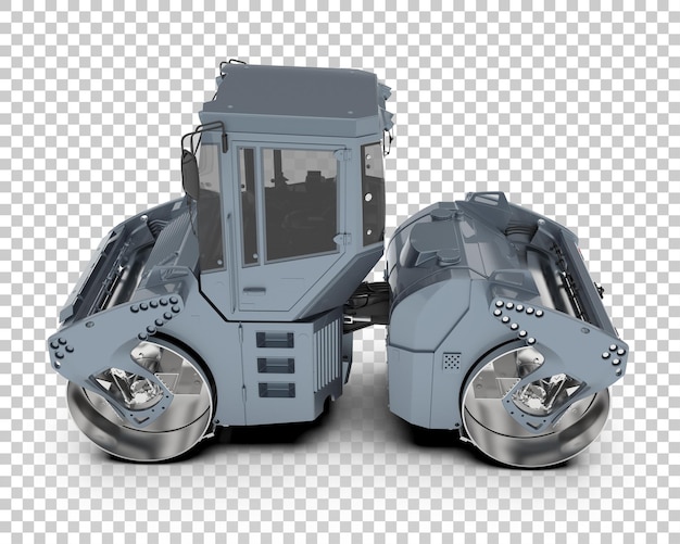 Articulated Road Roller isolated on transparent background 3d rendering illustration