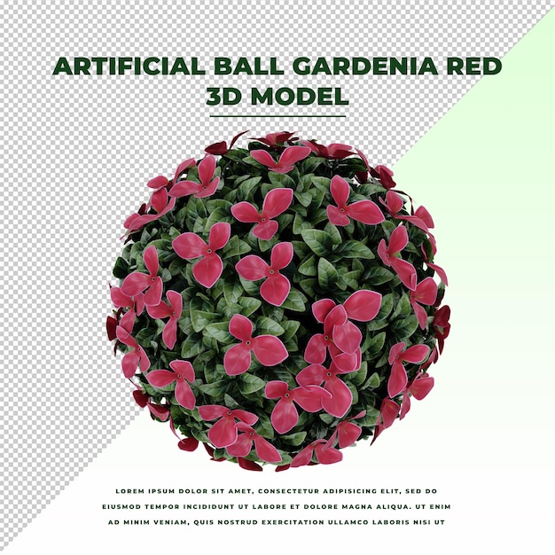 Artificial ball Gardenia red