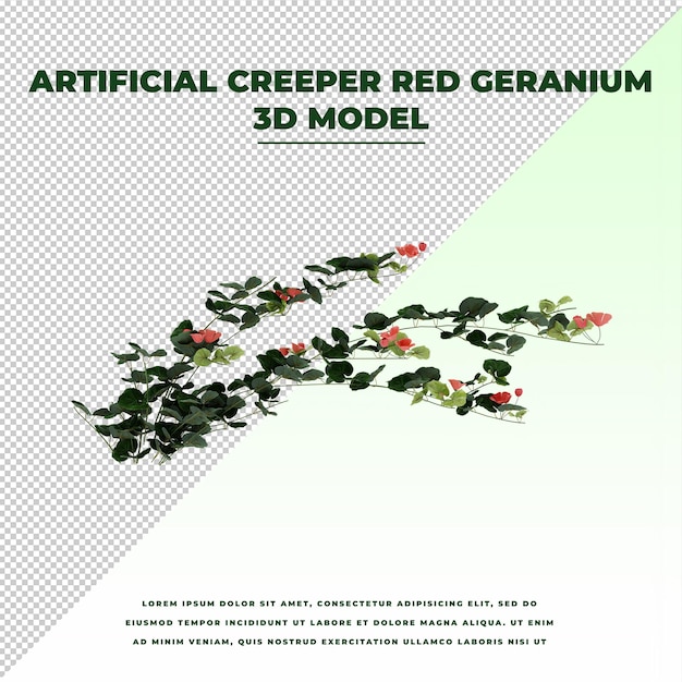 Artificial creeper Red geranium