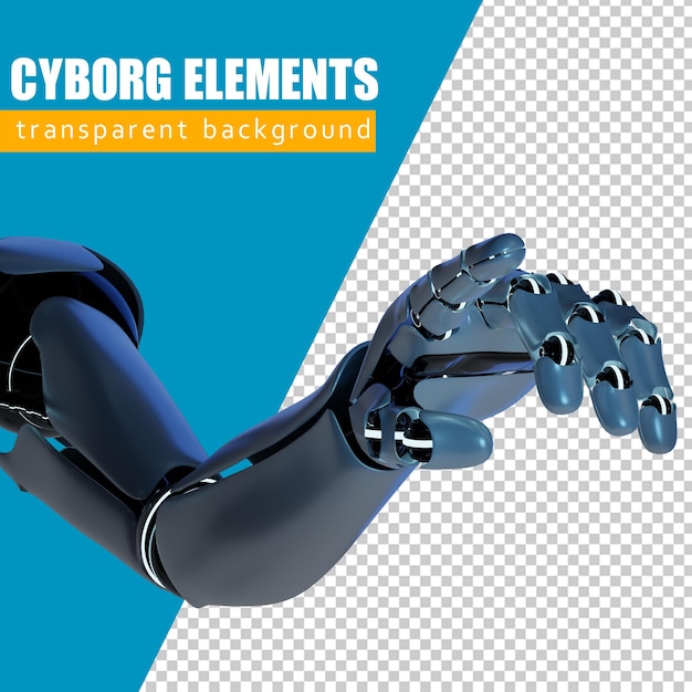 Artificial futuristic robotic arm, 3d rendering