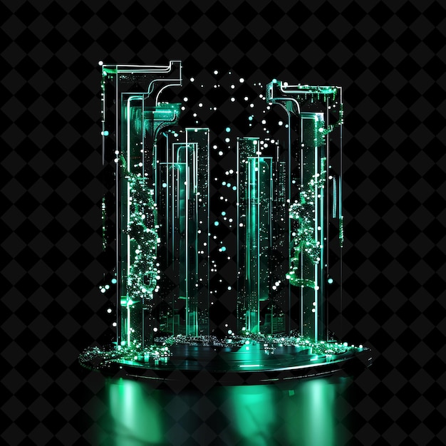 Artificial Intelligence Gate With Intelligent Algorithms and PNG Y2K Shape Neon Color Collection