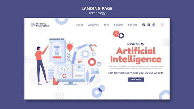 Artificial intelligence landing page