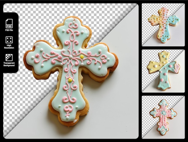 PSD artisanal crossshaped cookies with icing