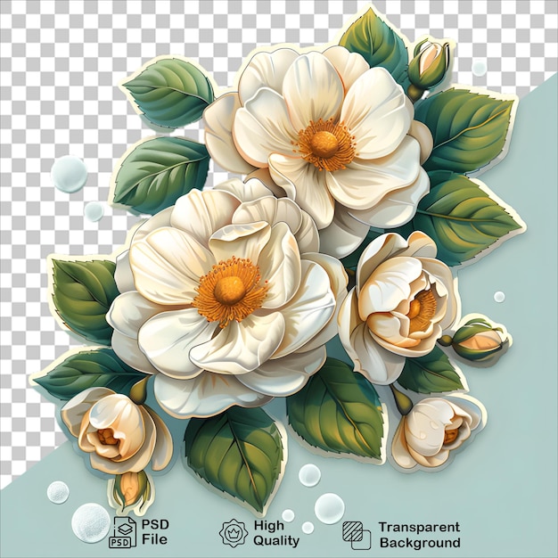 PSD artistic flower design png hand drawn watercolor floral