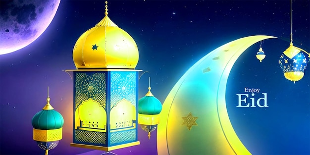 Artistic islamic Eid Al Adha mubarak banner