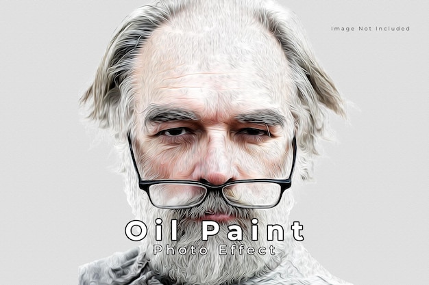 Artistic oil paint photo effect template