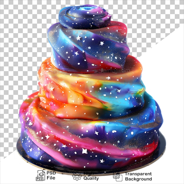 Artistic Watercolor Depiction of a Space Cake