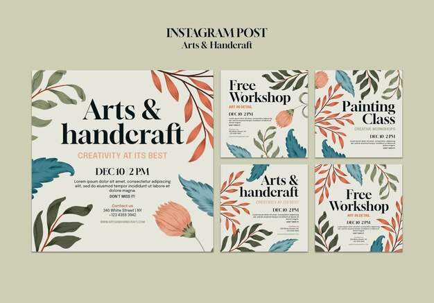 PSD arts and handcraft instagram posts