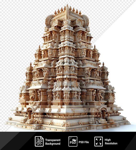 Aryabhatas premium tower model contrasts with building and shadow on a white sky backdrop