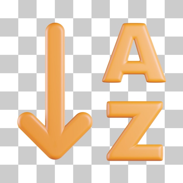 Ascending Alphabet Arrow 3D Icon