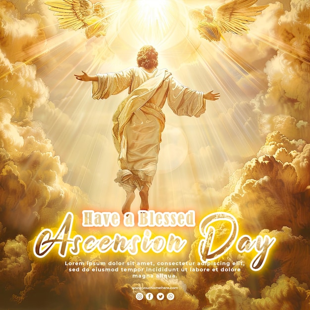 ascension day of jesus christ social media template