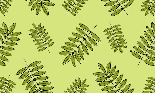 Ash leaves repeating raster pattern on green background