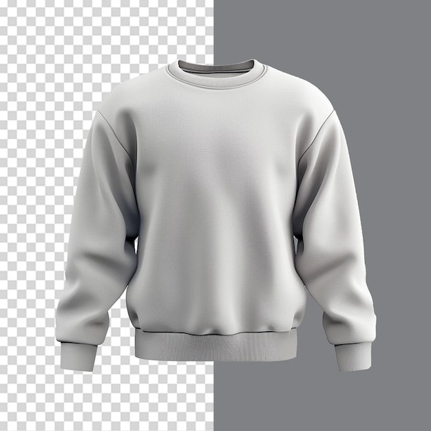 PSD ash sweatshirt isolated on transparent background