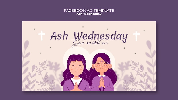 Ash wednesday celebration facebook template