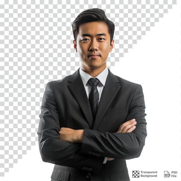 PSD asian business man transparent background