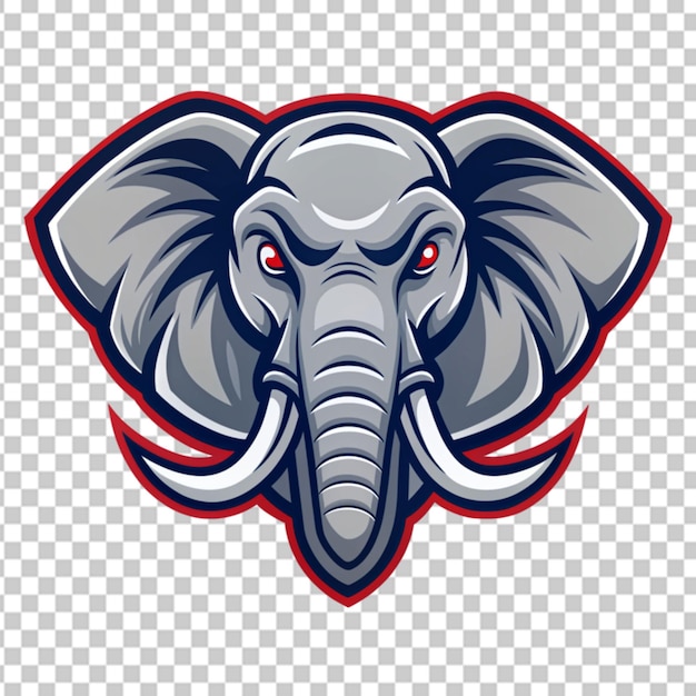 PSD asian elephant mascot logo transparent background