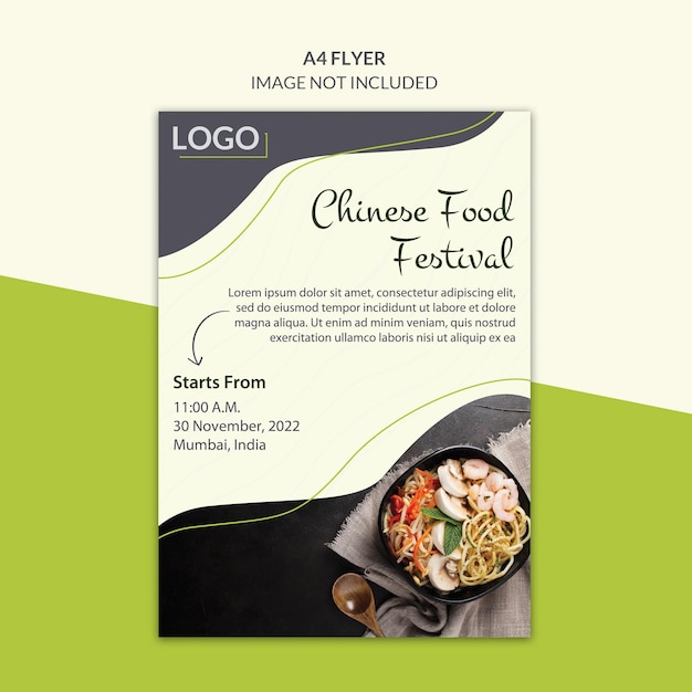 Asian Food - A4 Size Brochure Flyer Design Template 03