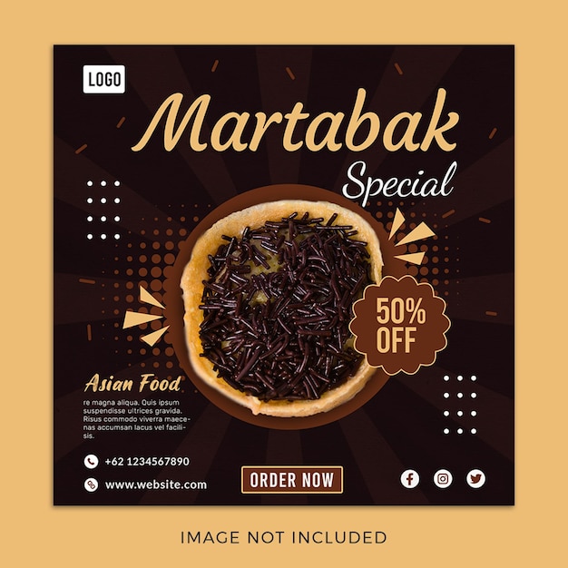 asian food indonesia martabak social media post template