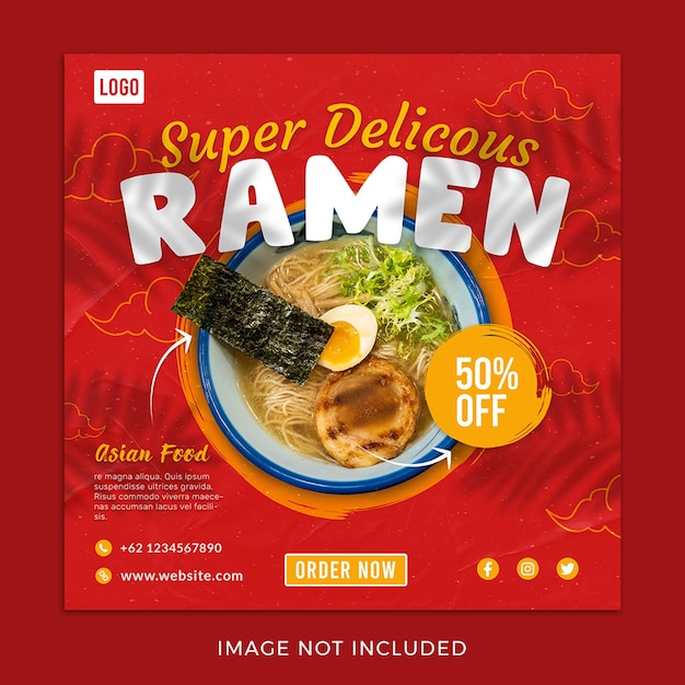 asian food japanese ramen social media post template