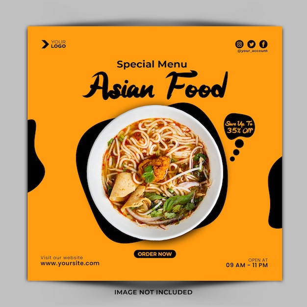 Asian Food Menu Instagram Post Template