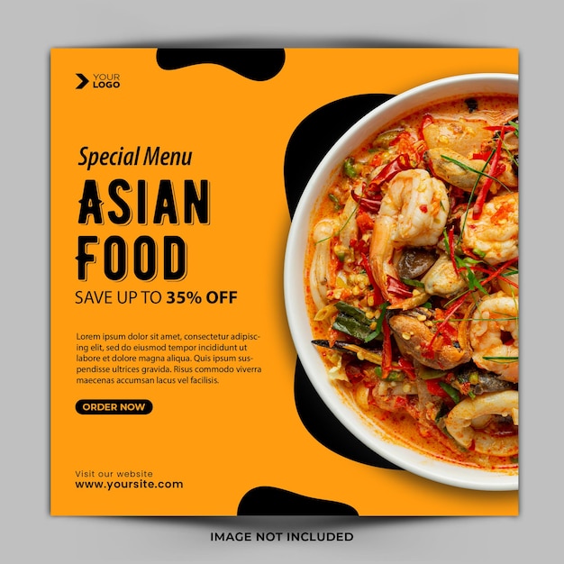 Asian Food Menu Instagram Post Template