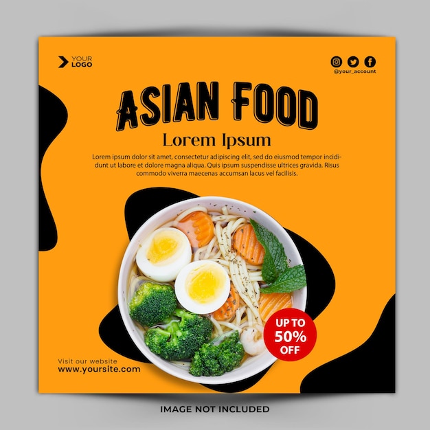 Asian Food Menu Instagram Post Template